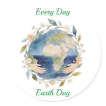 Jeder Tag ist Earth Day - Floraler Globus mit Händ