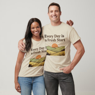 Jeder Tag ist ein Fresh Start" Nature Quote Poster T-Shirt