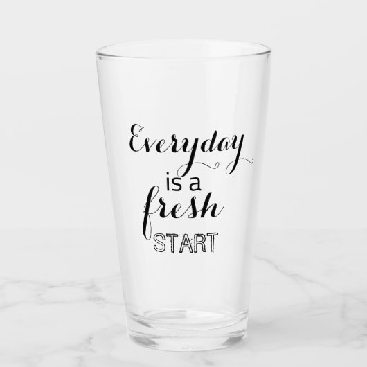 Jeder Tag ist ein Neubeginn Glas (Vorderseite)