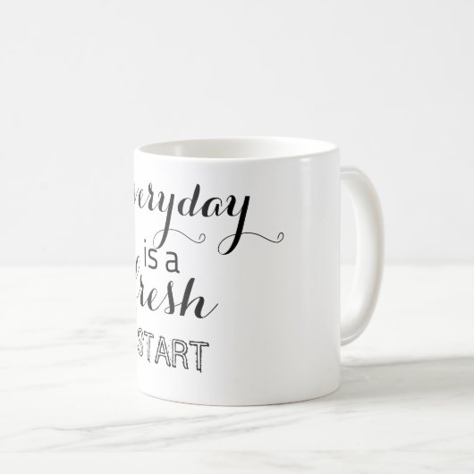Jeder Tag ist ein Neubeginn Kaffeetasse (VorderseiteRechts)