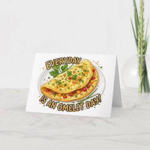 Jeder Tag Ist Ein Omelett-Tag Frühstück Foodie Karte