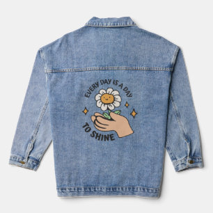 Jeder Tag ist ein Tag zu Shine Daisy Blume in den  Jeansjacke