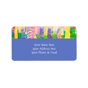 Jeder Tag ist eine neue, farbenfrohe Lupine-Blume Adressaufkleber