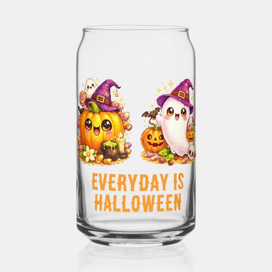 Jeder Tag ist Halloween Kürbis & Geist Glas (Vorderseite)