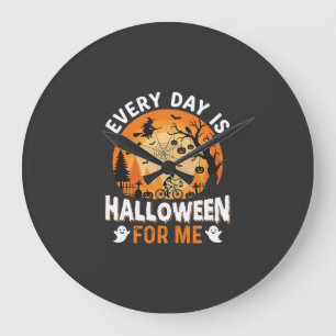 Jeder Tag ist Halloween Vintage T-Shirt Design Große Wanduhr