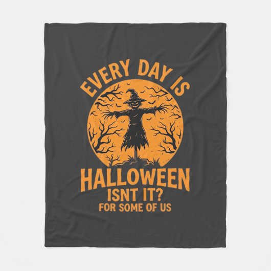 Jeder Tag ist Halloween Vogelscheuche Hexe Design_ Fleecedecke (Vorderseite)
