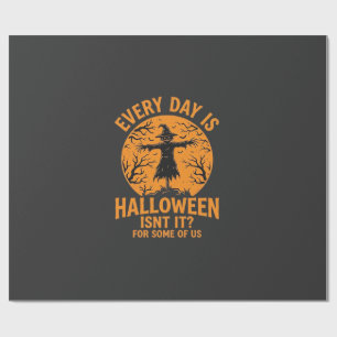 Jeder Tag ist Halloween Vogelscheuche Hexe Design_ Geschenkpapier