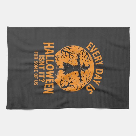 Jeder Tag ist Halloween Vogelscheuche Hexe Design_ Geschirrtuch (Horizontal)