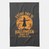 Jeder Tag ist Halloween Vogelscheuche Hexe Design_ Geschirrtuch (Vertikal)