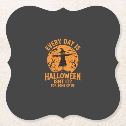 Jeder Tag ist Halloween Vogelscheuche Hexe Design_ Untersetzer (Vorderseite)