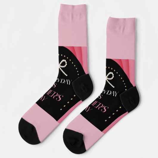 Jeder Tag ist Muttertag Elegance Rosa Socken (Linkes Detail)