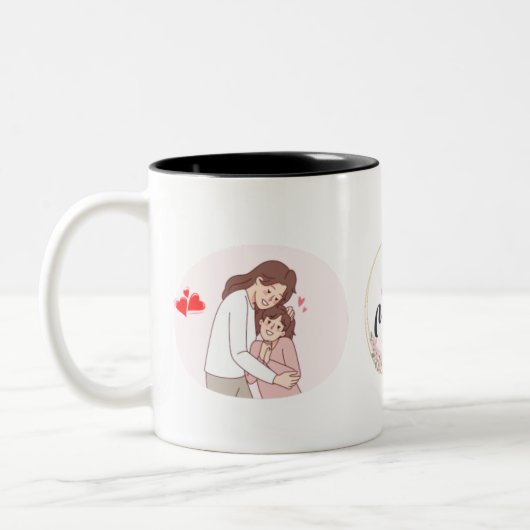 Jeder Tag ist Muttertag Zweifarbige Tasse (Links)