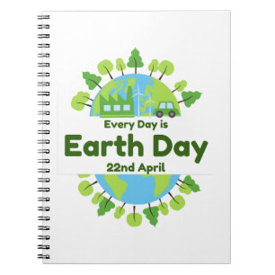 Jeder Tag ist Tag der Erde   Earth Day Notizblock