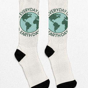 Jeder Tag Ist Tag der Erde - Vintage Grün Erde Lie Socken