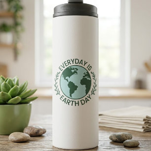 Jeder Tag Ist Tag der Erde - Vintage Grün Erde Lie Thermosbecher