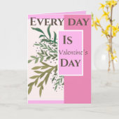 "Jeder Tag ist Valentinstag! "Romantisches Valenti Karte (Gelbe Blume)