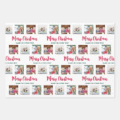 Jeder Text & 12 Fotos hell Moderne frohe Weihnacht Geschenkpapier Set (Vorderseite)