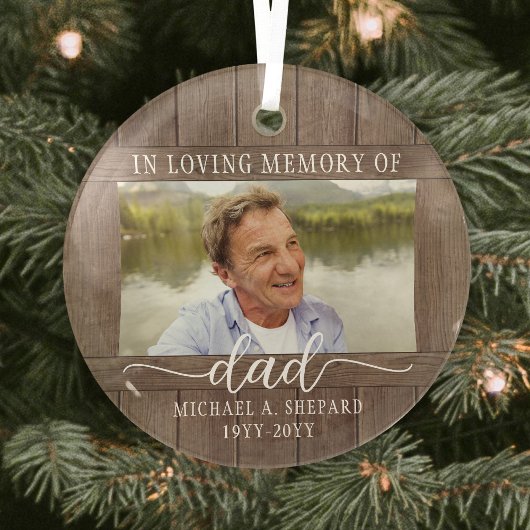 Jeder Text 1 Foto Memorial Einfache rustikale Imit Ornament Aus Glas