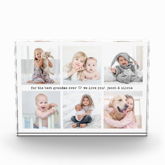 Jeder Text 6 FotoCollage Moderner Minimaler Keepak Fotoblock (Vorderseite)