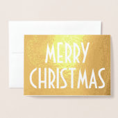 Jeder Text einfach Urlaub Frohe Weihnachten Gold R Folienkarte (Vorderseite mit Umschlag)