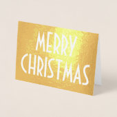 Jeder Text einfach Urlaub Frohe Weihnachten Gold R Folienkarte (Vorderseite)