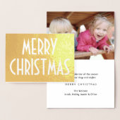 Jeder Text einfach Urlaub Frohe Weihnachten Gold R Folienkarte (Anzeige)