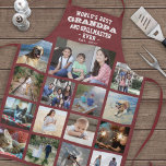 Jeder Text Foto Collage Beste Opa je Burgund Schürze<br><div class="desc">Feiern Sie mit einem eleganten Foto die schlichte Freude der Familie und der Kleinen mit bordeauxroter und weißer Schürze. Bilder und Text sind einfach zu personalisieren. "Der beste Großvater der Welt und Grillmeister aller Zeiten. 20YY" kann Enkel-Namen enthalten und für Papa, Pop-Pop, Paw-Pfow, Grandad, Grampa, Big Daddy usw. angepasst werden...</div>