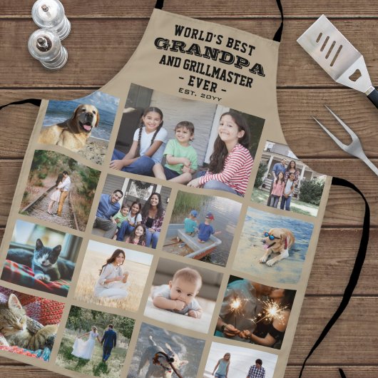 Jeder Text Foto Collage Beste Opa je Khaki Schürze