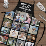 Jeder Text Foto Collage Bester Vater Grill Master  Schürze<br><div class="desc">Feiern Sie mit einer eleganten Foto-Collage aus Schwarz-Weiß-Schürze die schlichten Freuden von Familie und Kindern. Bilder und Text sind einfach zu verändern. "Der beste Vater und Grillmeister der Welt je nach Osten. 20YY" kann Kindernamen enthalten und für Daddy, Pop, Papa, Opa, etc. personalisiert sein. IMAGE PLACEMENT TIP: Eine einfache Möglichkeit,...</div>
