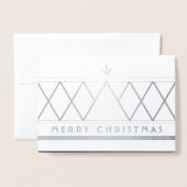 Jeder Text & Foto Moderne Minimalistisch frohe Wei Folienkarte (Vorderseite mit Umschlag)