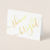 Jeder Text Hanukkah einfache Shine Bright Gold Rea Folienkarte (Vorderseite)