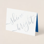 Jeder Text Hanukkah Simple Shine Bright Silver Rea Folienkarte (Vorderseite)