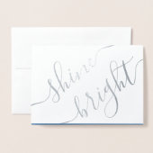 Jeder Text Hanukkah Simple Shine Bright Silver Rea Folienkarte (Vorderseite mit Umschlag)