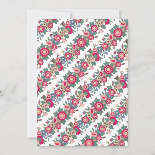 Jeder Text Holiday Floral Wreath Red Christmas Par Einladung (Rückseite)