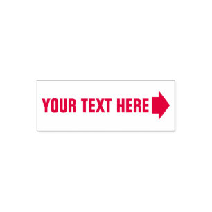 Jeder Text mit Rechtspfeil Selbstfarbige Briefmark Permastempel