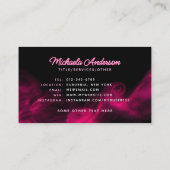 *JEDER TEXT* Moderne rosa Neon & Smoke Visitenkarte (Rückseite)