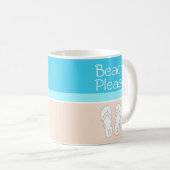 Jeder Text Monogram Beach Bitte Niedlich Moderne F Kaffeetasse (VorderseiteRechts)