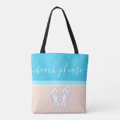 Jeder Text Niedliche Mit Monogramm Flip Flops Beac Tasche (Rückseite)