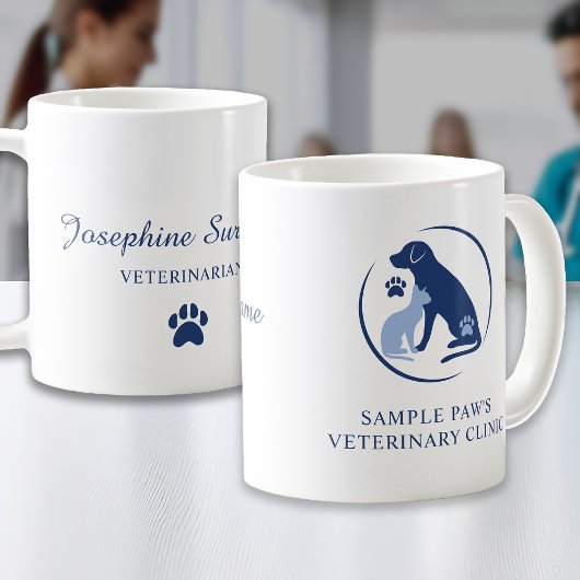 Jeder tierärztliche Name Custom Vet Clinic Logo Bl Kaffeetasse