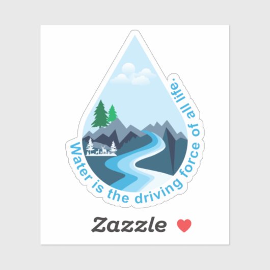 Jeder Tropfen zählt oder schützt unser Wasser Aufkleber (Blatt)