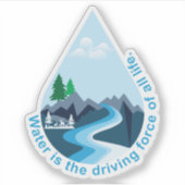 Jeder Tropfen zählt oder schützt unser Wasser Aufkleber (Vorderseite)