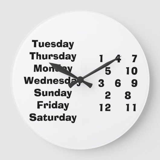 JEDER UND JE NACH RETIREE/ANDEREN SCHLIESSEN GROßE WANDUHR (Vorderseite)