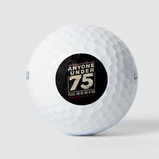 Jeder unter 75 Jahren lustige Wahlen Biden Trump Golfball (Vorderseite)