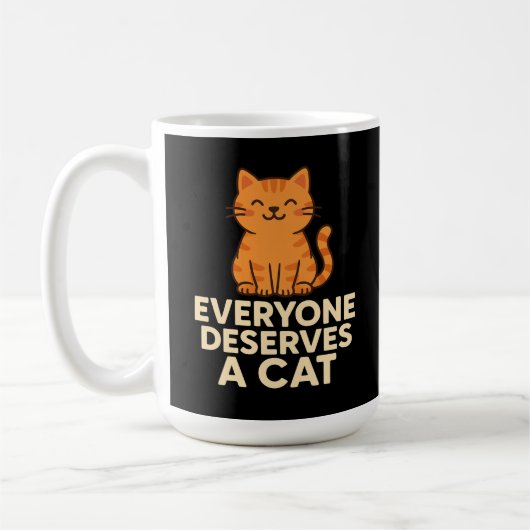 Jeder verdient eine Cat Niedlich Orange Tabby Cat Kaffeetasse (Links)