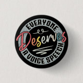 Jeder verdient eine Stimme sprechen SLP Vintag Button (Vorderseite)