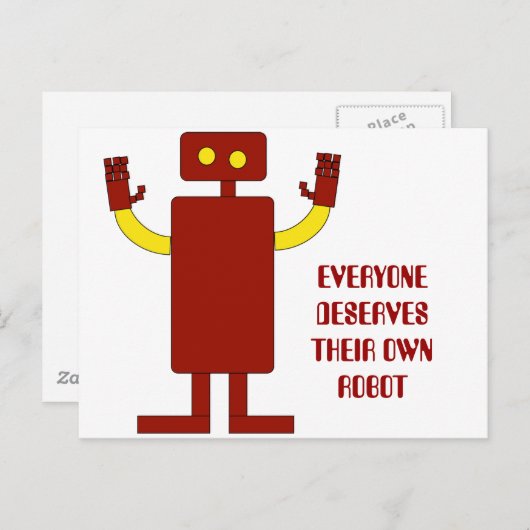 JEDER VERDIENT IHREN EIGENEN ROBOTER POSTKARTE (Vorne/Hinten)