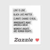 Jeder verdient Menschenrechte Aufkleber (Blatt)