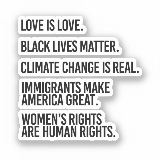 Jeder verdient Menschenrechte Aufkleber (Vorderseite)