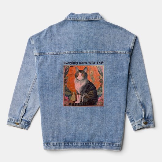 Jeder will eine Katze sein Jeansjacke (Rückseite)