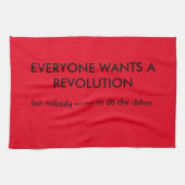 Jeder will Revolution aber… Geschirrtuch (Horizontal)